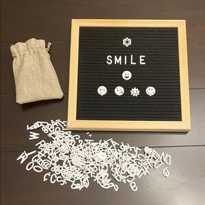 Black Felt Letter Board with White Letters